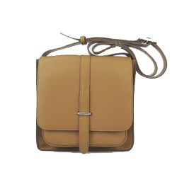 Hermes Light-Coffee Cow Leather Messenger Bags